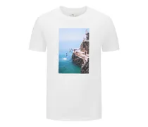 Homewear T-Shirt aus Bio-Baumwolle mit mediterranem Motiv