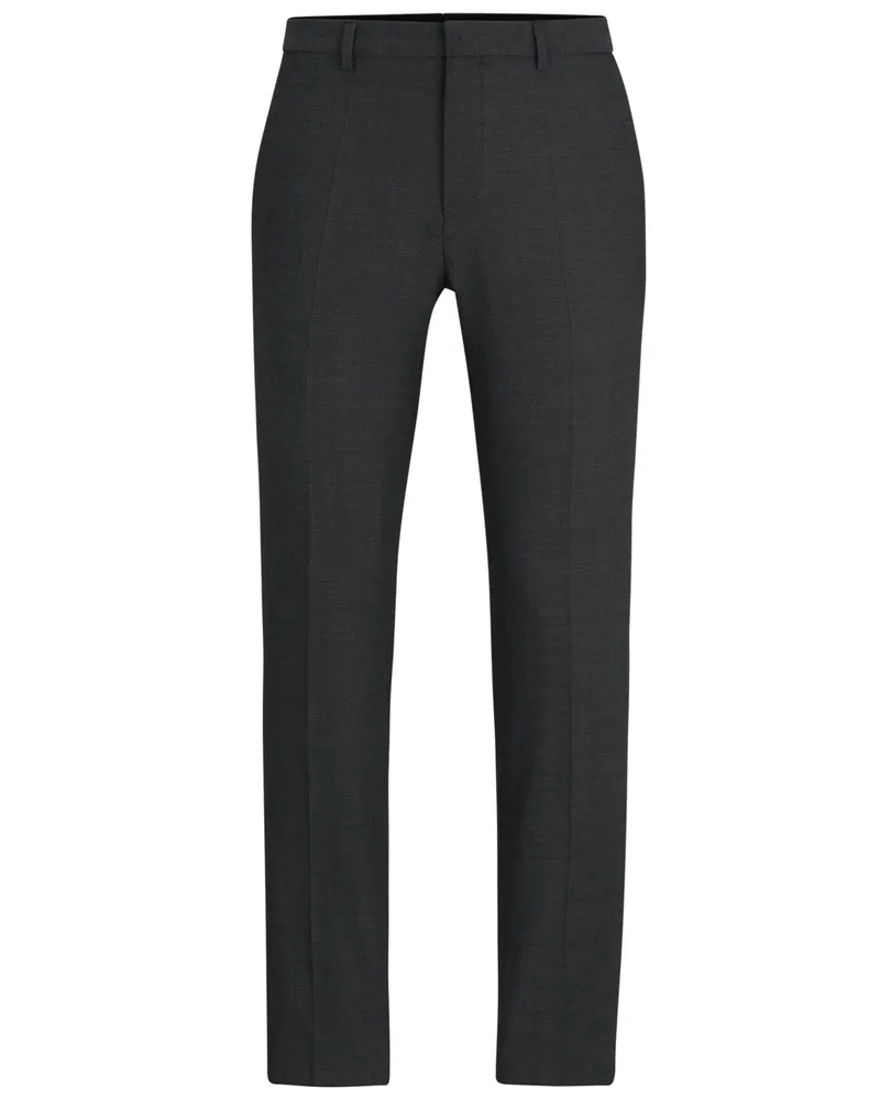HUGO BOSS Wollhose mit Stretchanteil, Extra Slim Fit in Schwarz