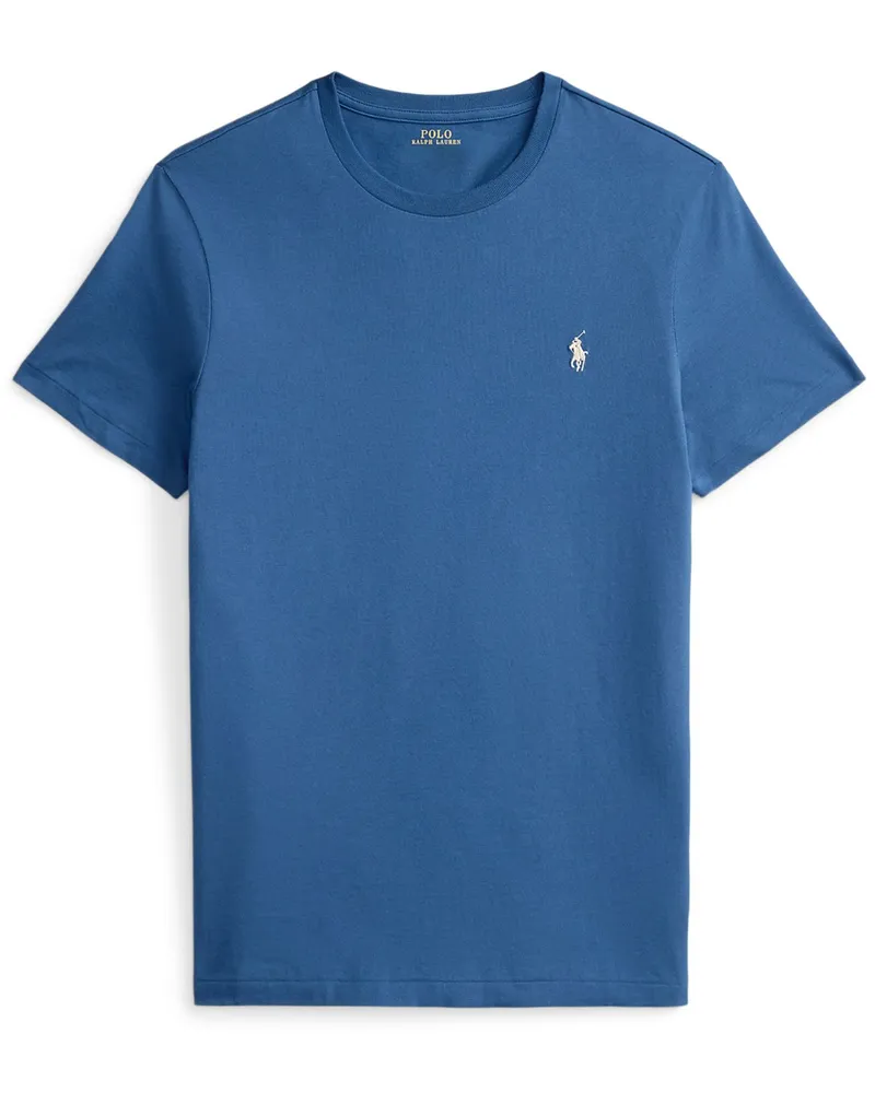 Ralph Lauren Leichtes T-Shirt mit Pony-Stickerei, Custom Slim Fit in Blau