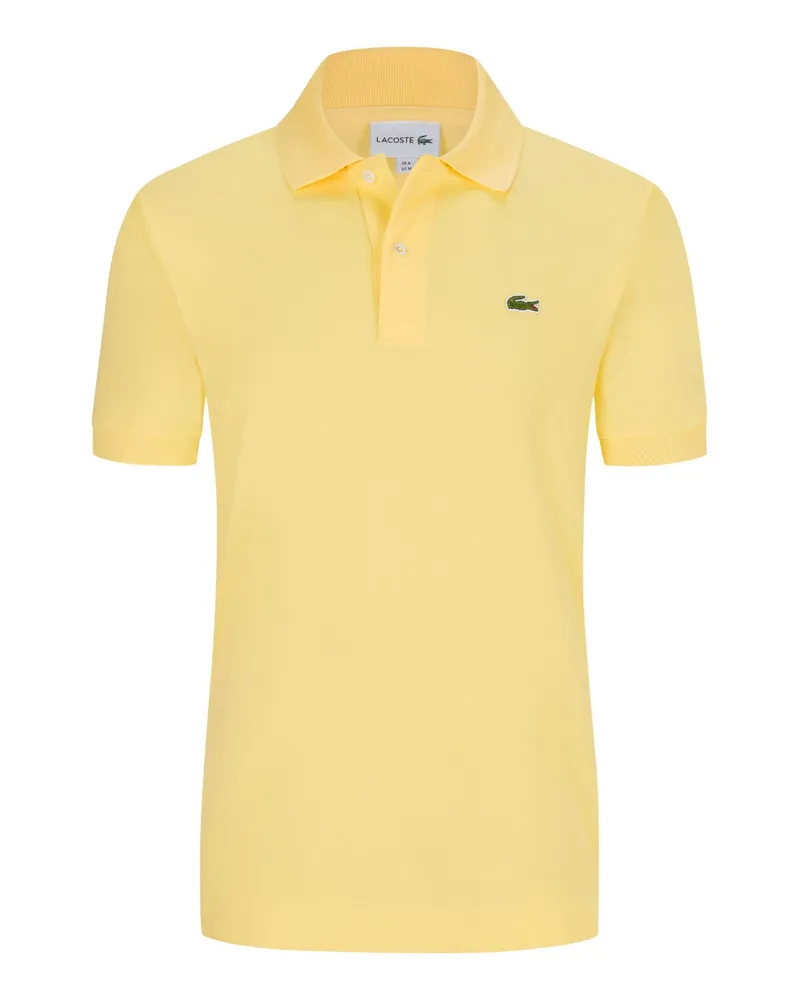Lacoste Piqué-Poloshirt Slim Fit PH4012, mit kleiner Krokodil-Stickerei in Gelb