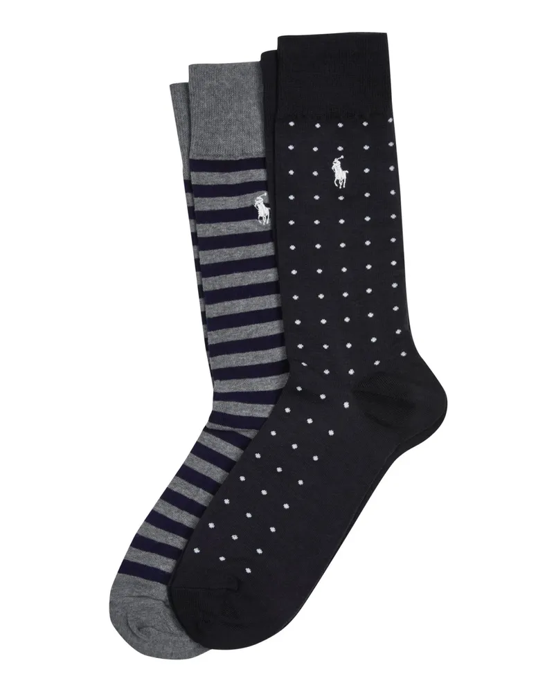 Ralph Lauren 2er Pack Socken mit Polka Dots und Streifen in Marine