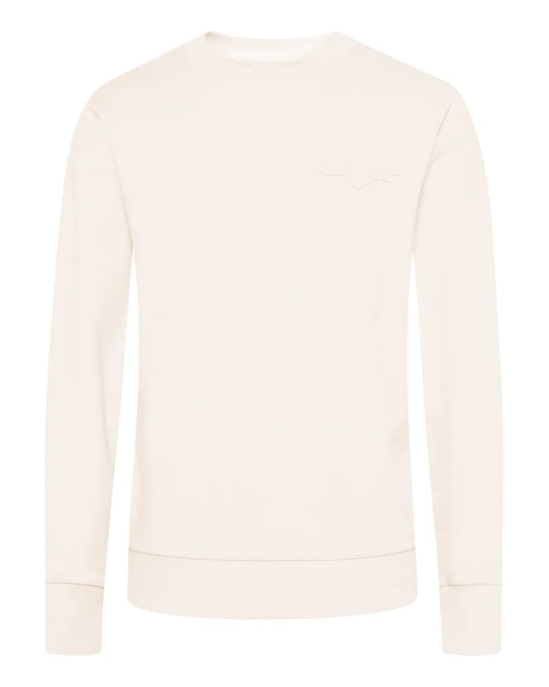 Gant Unifarbens Sweatshirt mit aufgenähtem Logo-Emblem in Offwhite