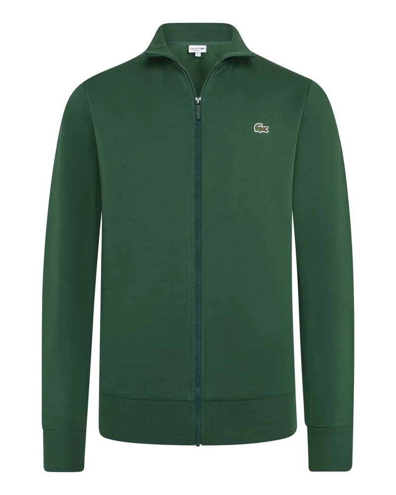 Lacoste Sweatjacke mit Logo-Aufnäher in Grün