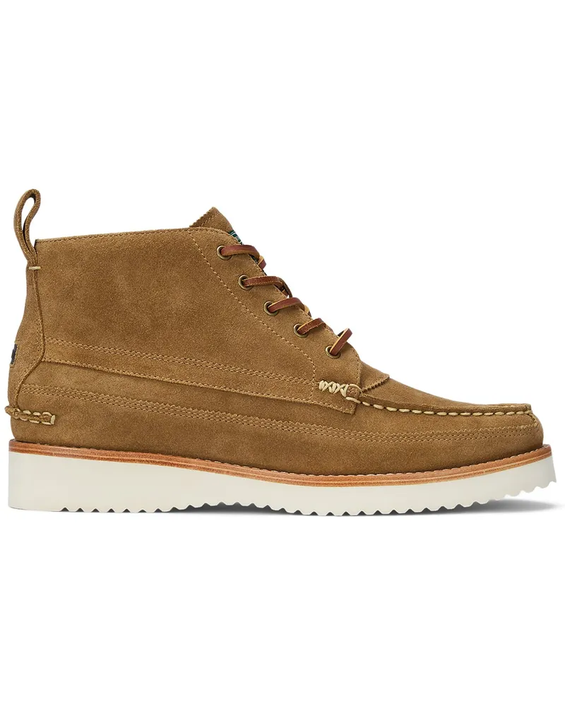 Ralph Lauren Knöchelhohe Ranger-Boots aus Veloursleder in Beige