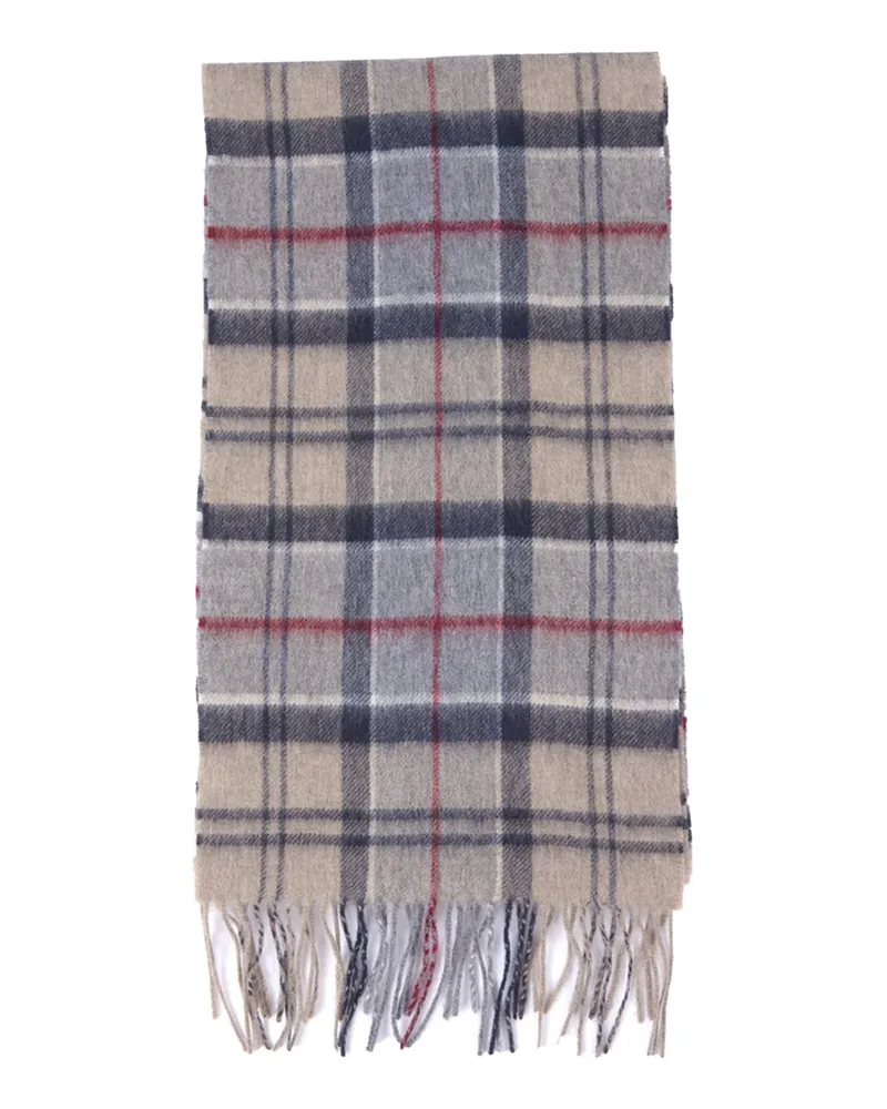 Barbour Schal aus Merinowolle und Kaschmir mit Glencheck-Muster in Grau