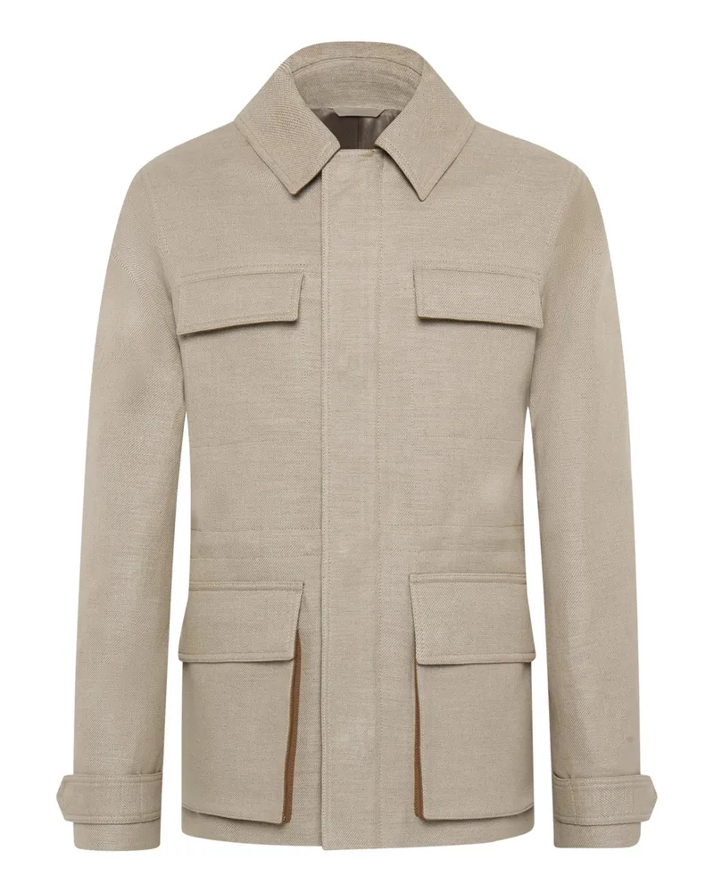 Tiger of Sweden Fieldjacket aus einem Baumwolle-Leinen-Mix in Sand