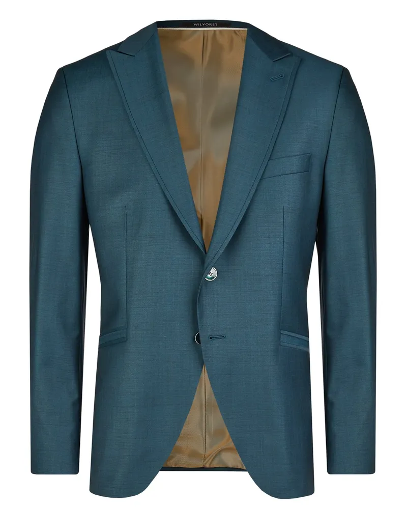 Wilvorst Festliches Sakko aus einem Schurwoll-Mix, Drop 8, Super Slim Fit in Petrol