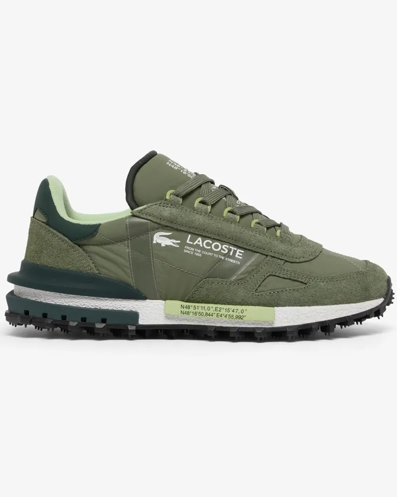Lacoste Runner Sneaker Elite Active aus einem Leder-Nylon-Mix in Grün