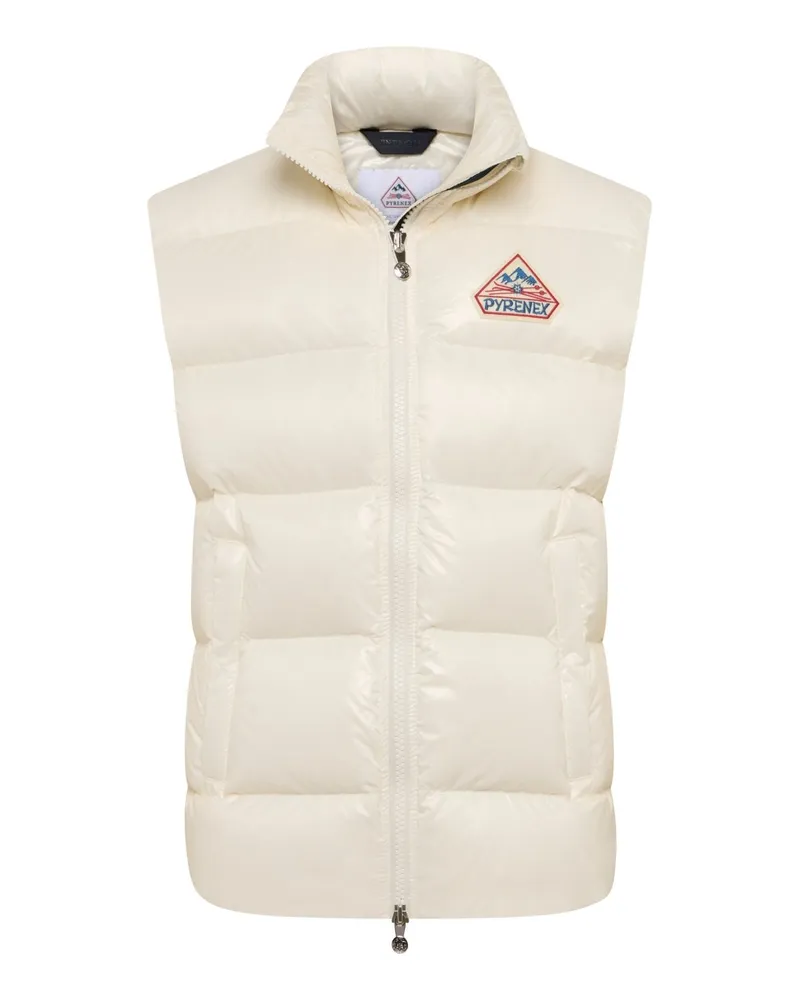 Pyrenex UNISEX-Leichtdaunenweste John mit Logo-Aufnäher in Offwhite