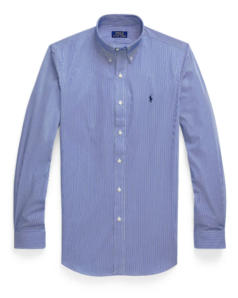 Ralph Lauren Custom Fit Hemd mit Stretchanteil und feinem Streifenmuster, in Hellblau