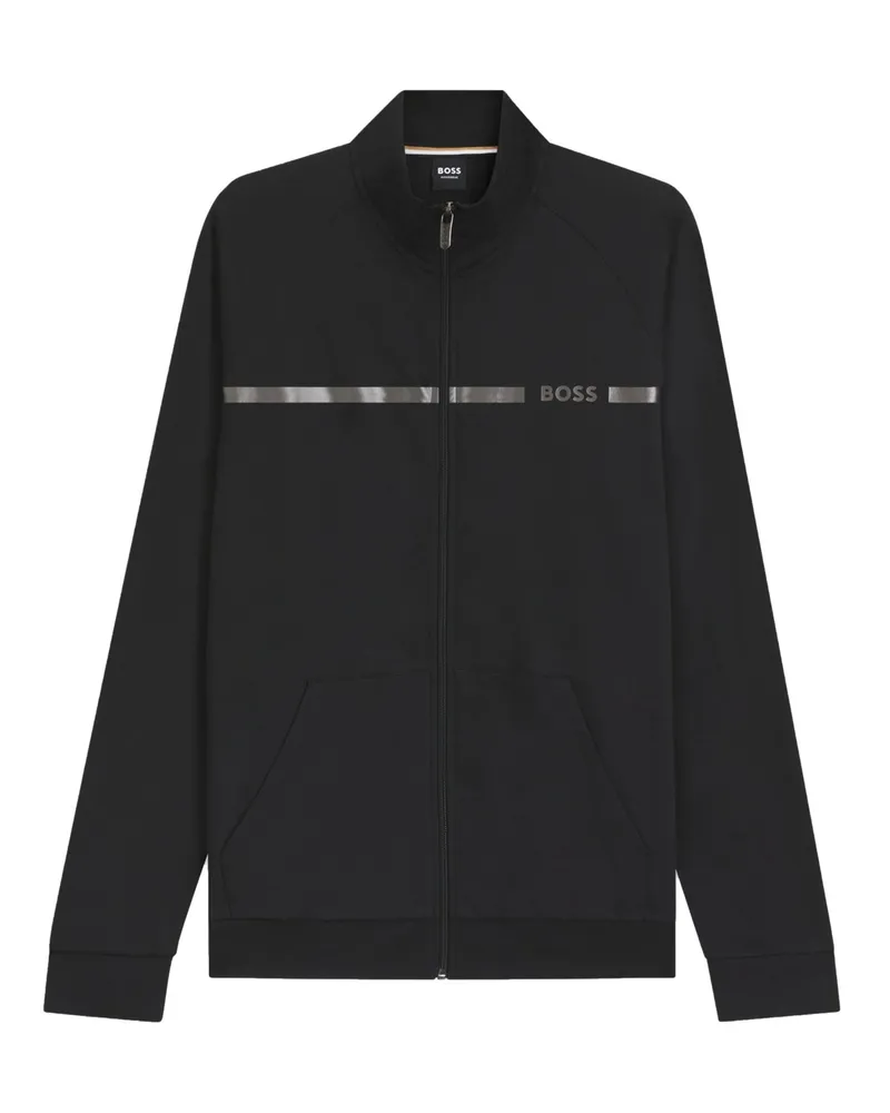 HUGO BOSS Homewear-Sweatjacke Authentic mit Label-Streifen in Schwarz