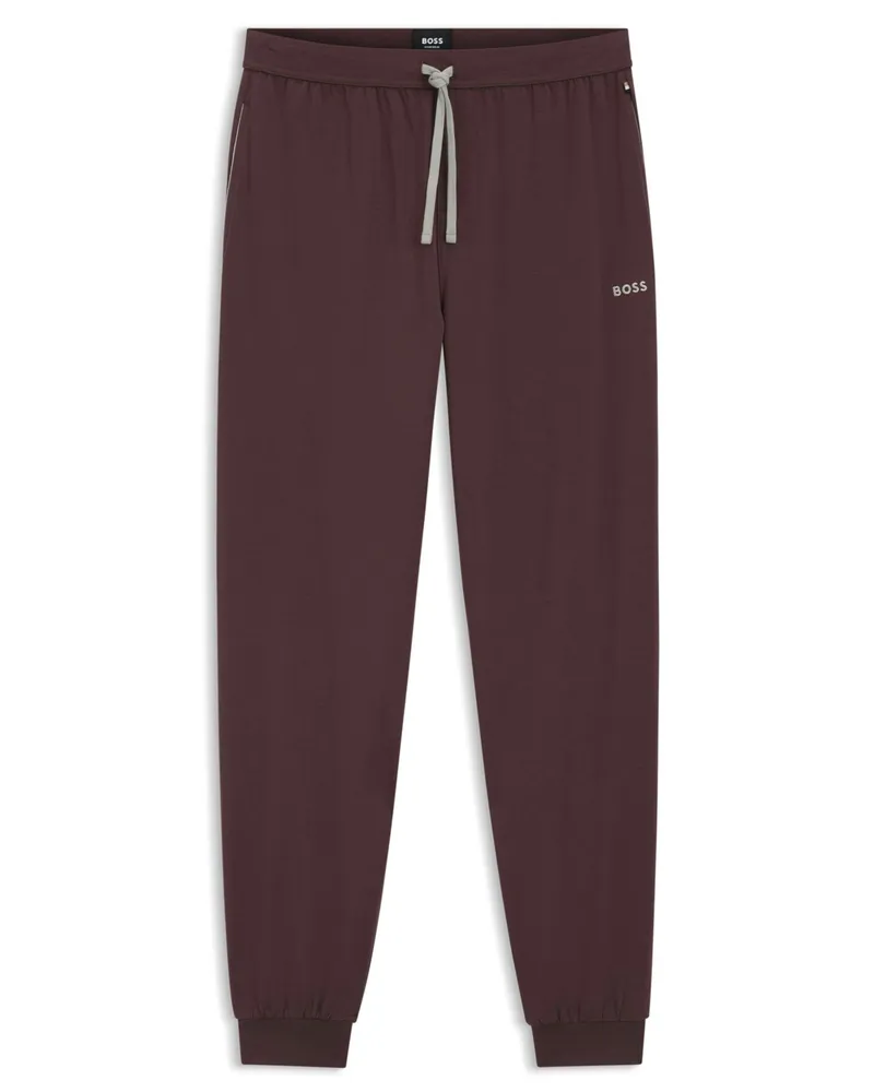 HUGO BOSS Leichte Homewear-Hose aus einem Baumwolljersey in Braun