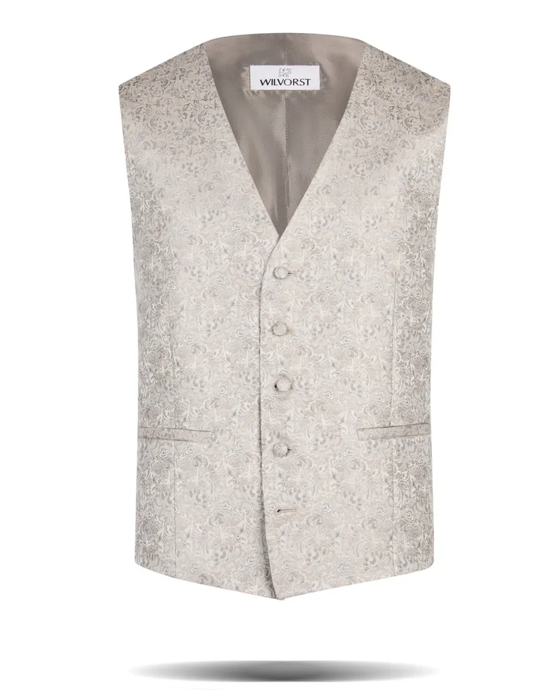 Wilvorst Festliche Weste mit floralem Muster in Beige