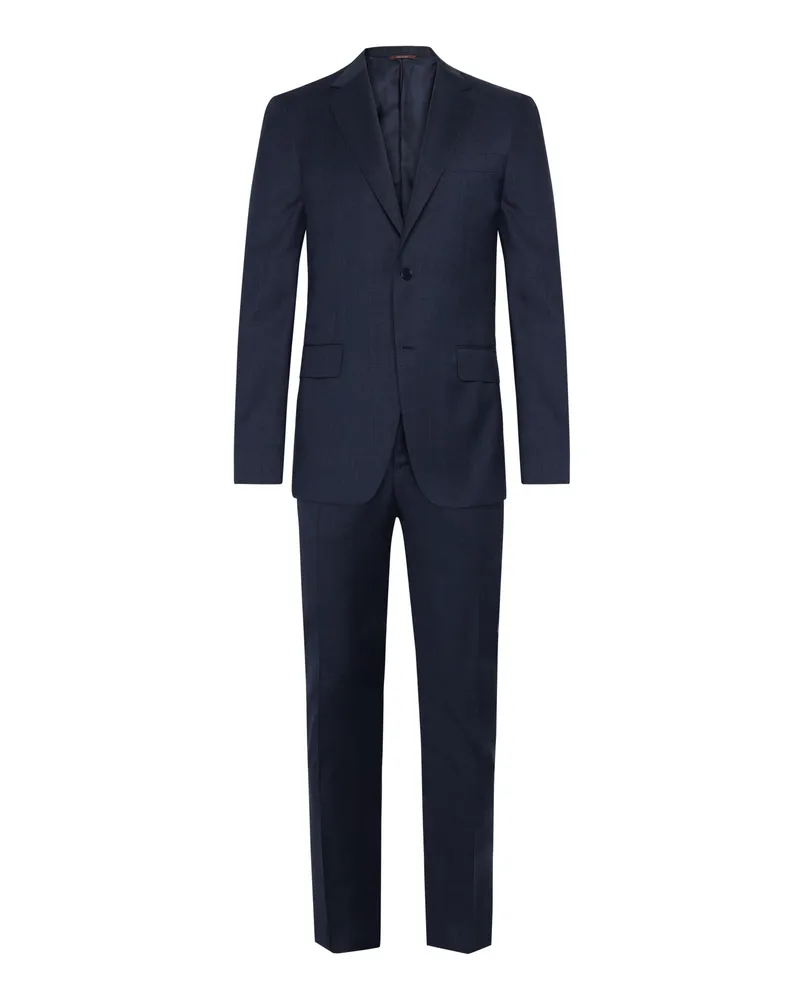 Canali Business-Anzug aus Wolle mit fallendem Rervers in Blau
