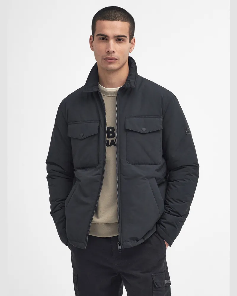 Barbour Leicht wattiertes Steppjacke Distill mit gummiertem Label-Patch in Schwarz