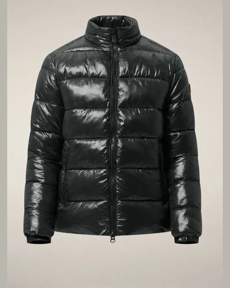 Save The Duck Leichte Kunstdaunenjacke in Glanzhaptik mit Plumtech®-Ausstattung in Schwarz
