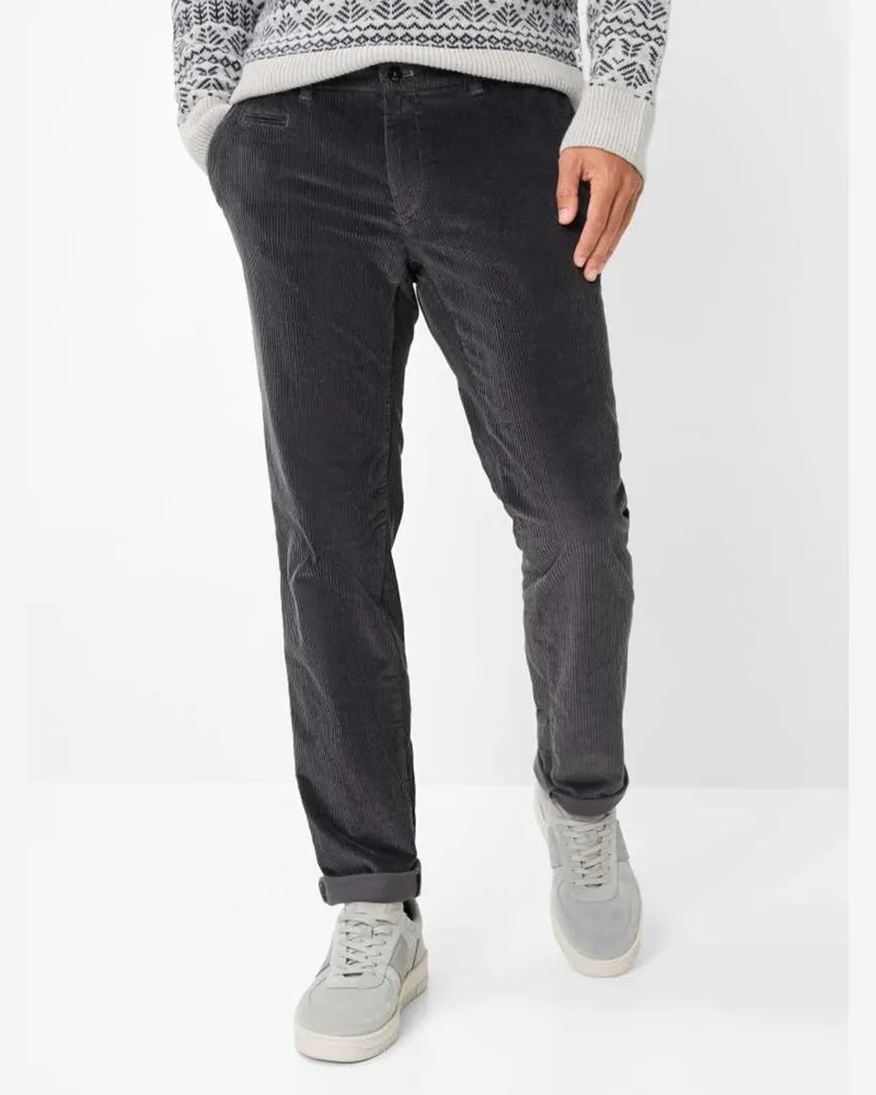 Brax Softe Cordhose Fabio mit Stretch, Modern Fit in Anthrazit