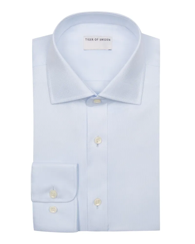 Tiger of Sweden Hemd mit feiner Struktur, Slim Fit in Hellblau