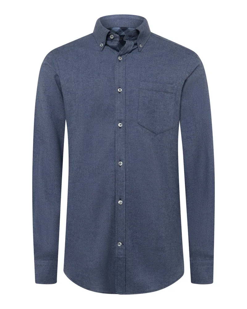 Paul & Shark Flanellhemd mit Brusttasche in Blau