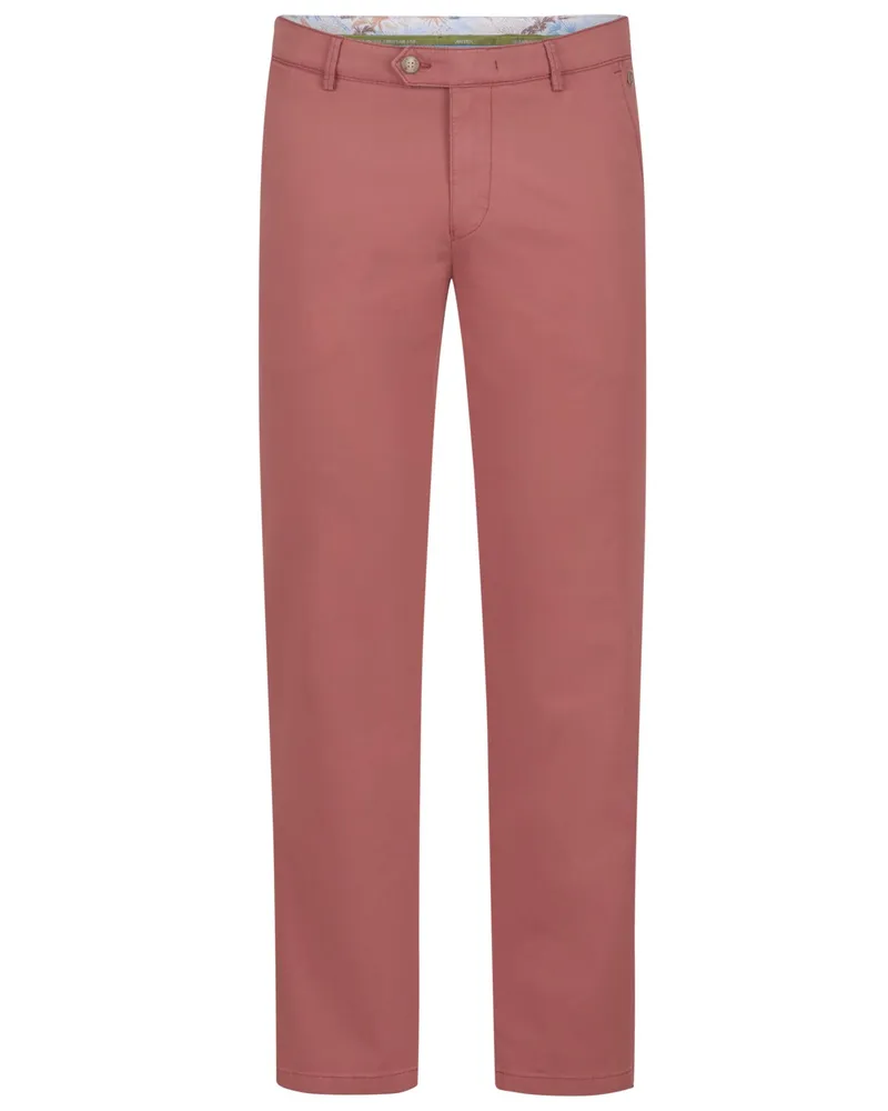Meyer Hosen Leichte Stretch-Chino Roma, Comfort Fit in Rot