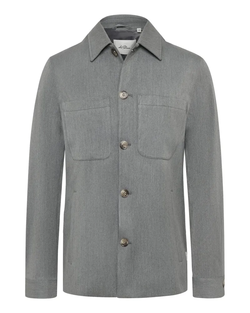 LES DEUX Overshirt Marseille aus einem elastischen Materialmix in Grau