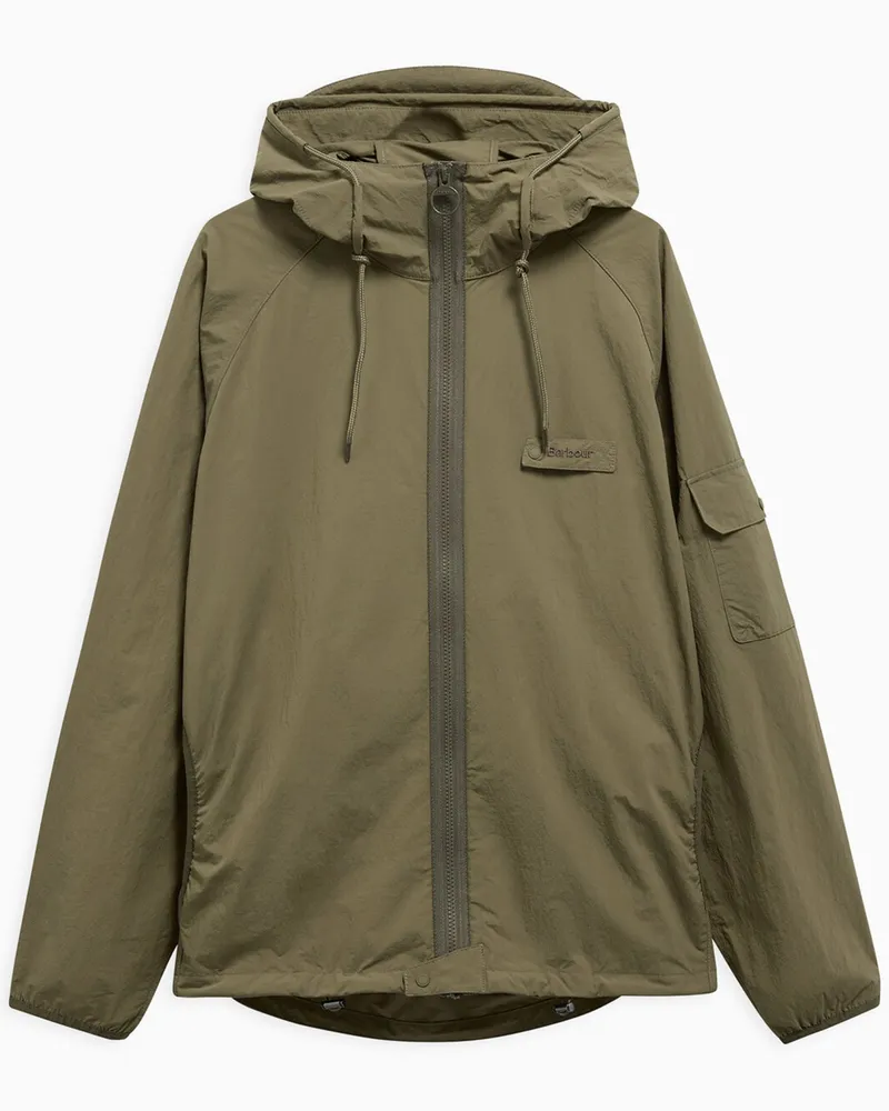 Barbour Wasserabweisende Kapuzenjacke mit Label-Aufnäher in Oliv