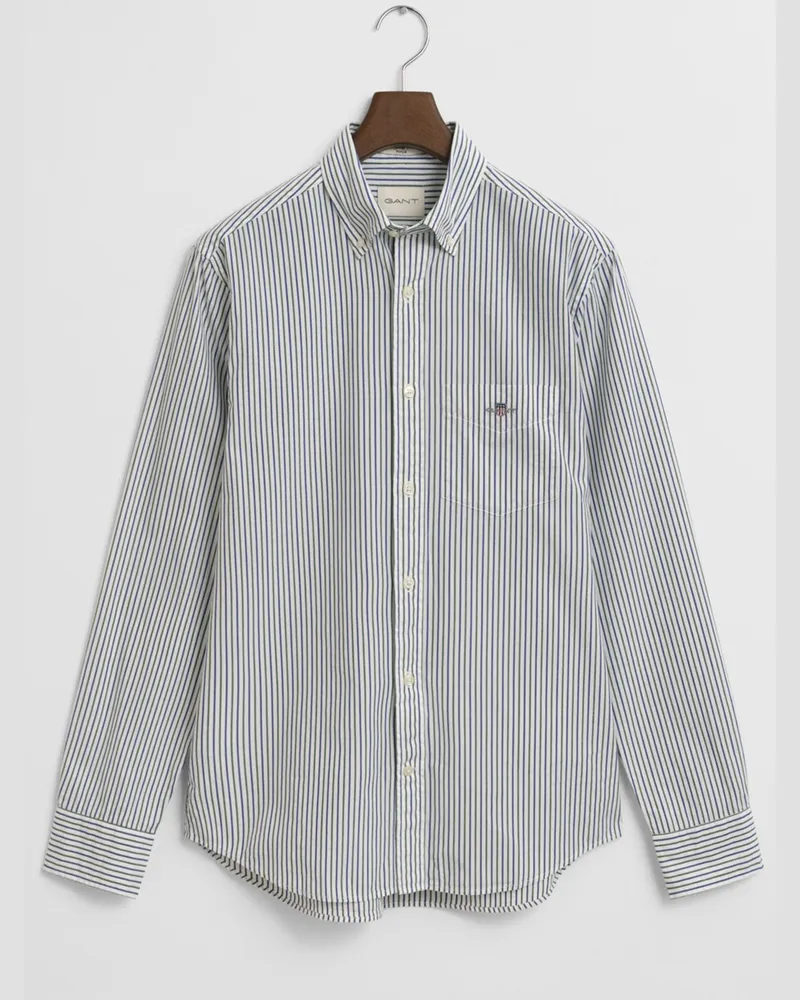 Gant Popeline-Hemd mit Streifen und Brusttasche, Classic Regular Fit in Grün
