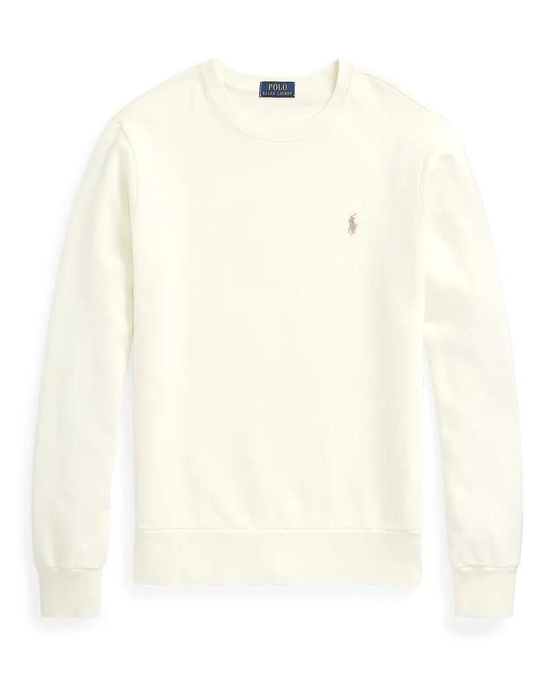 Ralph Lauren Unifarbenes Sweatshirt mit Poloreiter-Stickerei in Offwhite