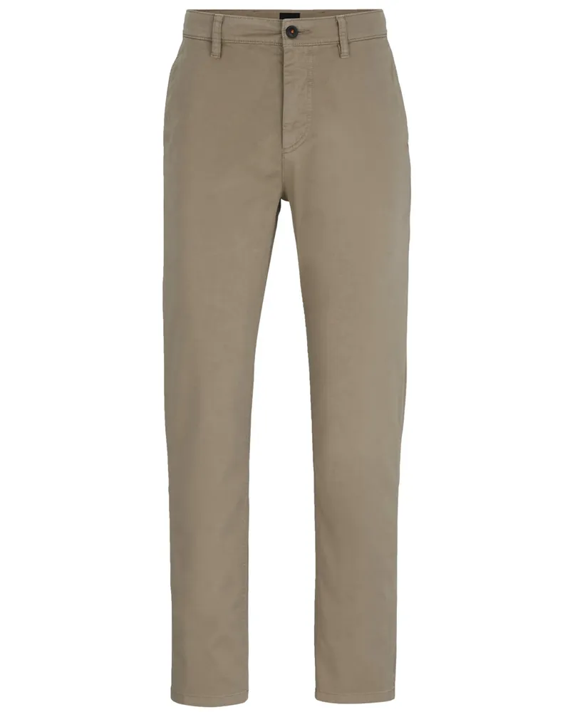 HUGO BOSS Chino mit Stretchanteil, Tapered Fit in Beige