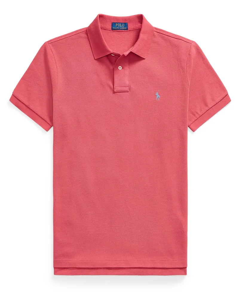 Ralph Lauren Piqué-Poloshirt mit Logo-Stickerei, Custom Slim Fit in Rot