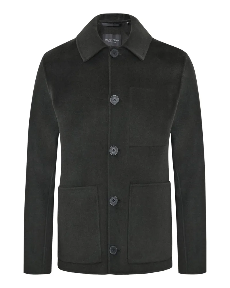 Marc O'Polo Unifarbenes Overshirt aus einem Wollmix, Regular in Dunkelbraun