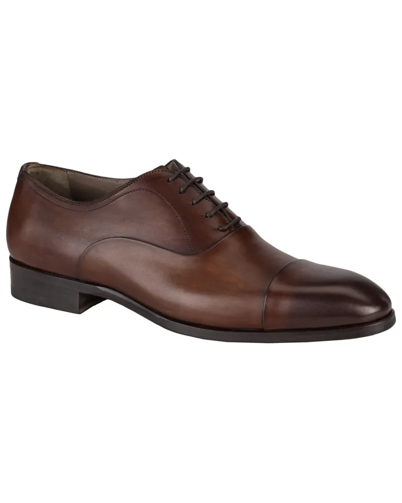 Magnanni Businesss-Schuhe in Oxford-Form aus Glattleder in Dunkelbraun
