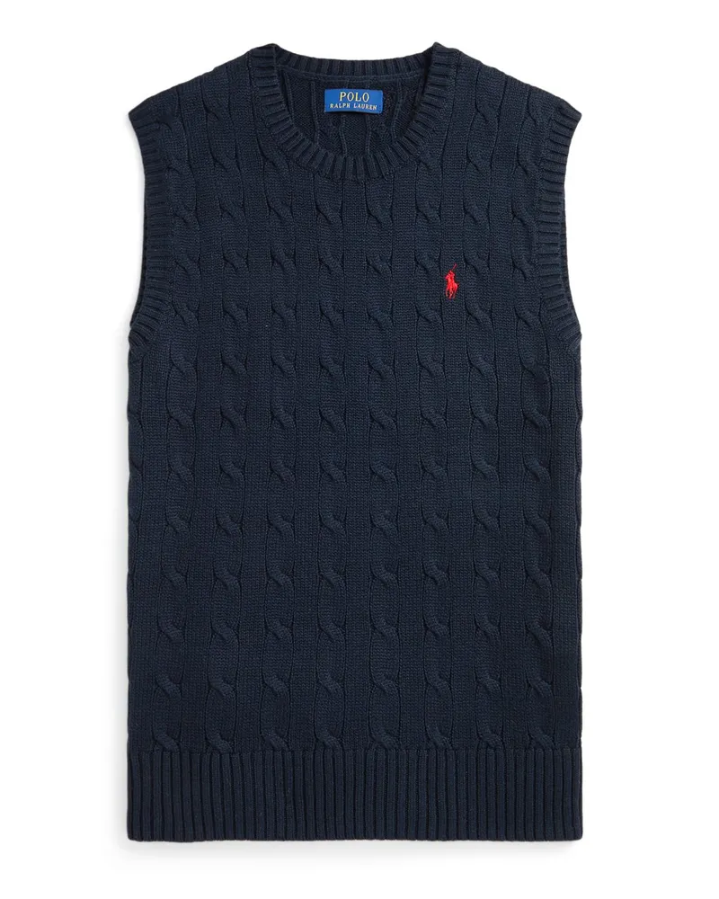 Ralph Lauren Pullunder aus Baumwolle in Zopfstrickmuster in Marine