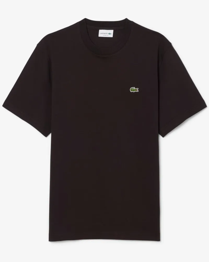 Lacoste T-Shirt aus Baumwolle mit Logo-Aufnäher, Classic Fit in Braun