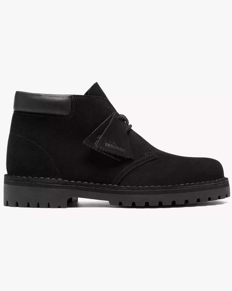 Clarks Desert Rock Boots aus Veloursleder mit Profilsohle in Schwarz