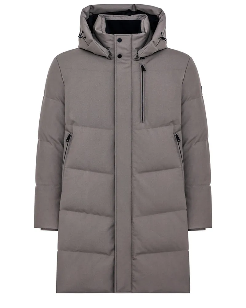 DUNO 3-lagiger Parka Aron Parma mit Daunenfüllung und abtrennbarer Kapuze in Beige