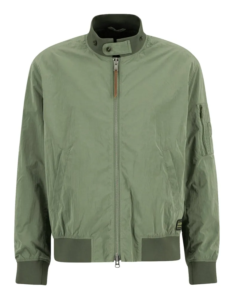 Barbour Leichte Bomberjacke Fenton mit knöpfbarer Sturmklappe in Grün
