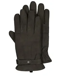 Barbour Gefütterte Lederhandschuhe mit Riegel Schwarz