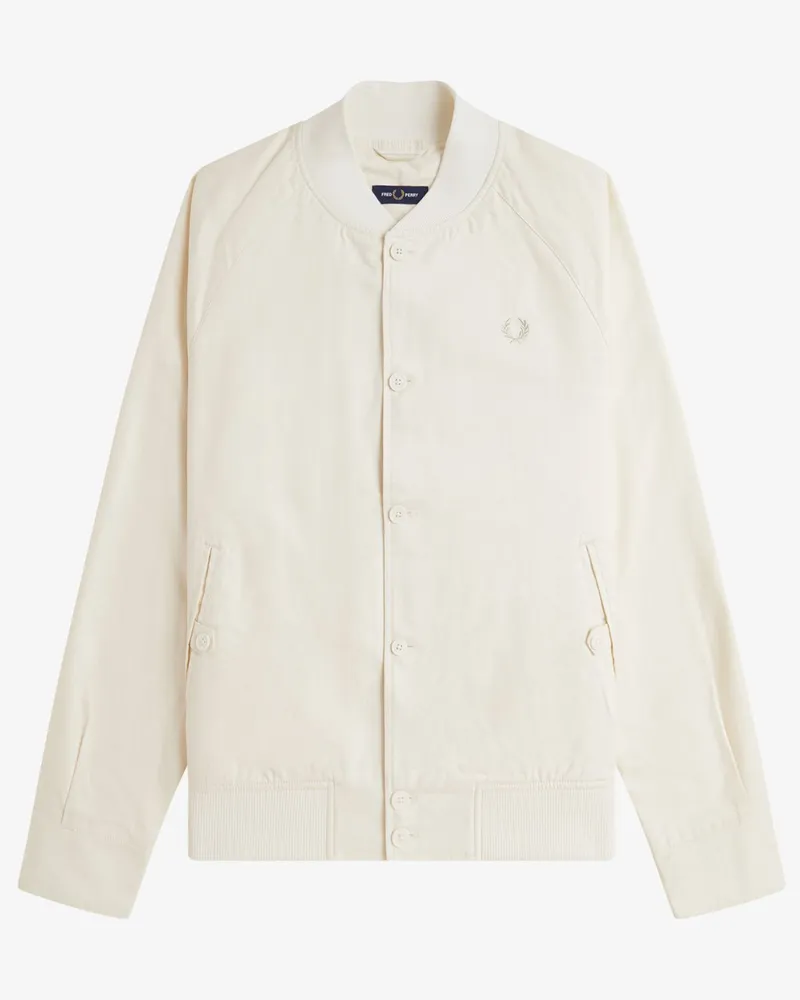 Fred Perry Leichter Blouson aus Baumwolle und Lyocell mit Logo-Stickerei in Offwhite