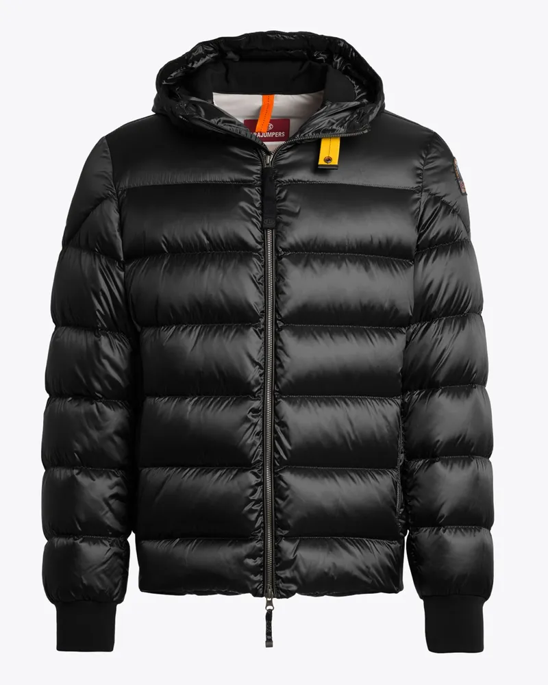 Parajumpers Gesteppte Bomberjacke Pharell mit Daunenfutter und Kapuze in Schwarz
