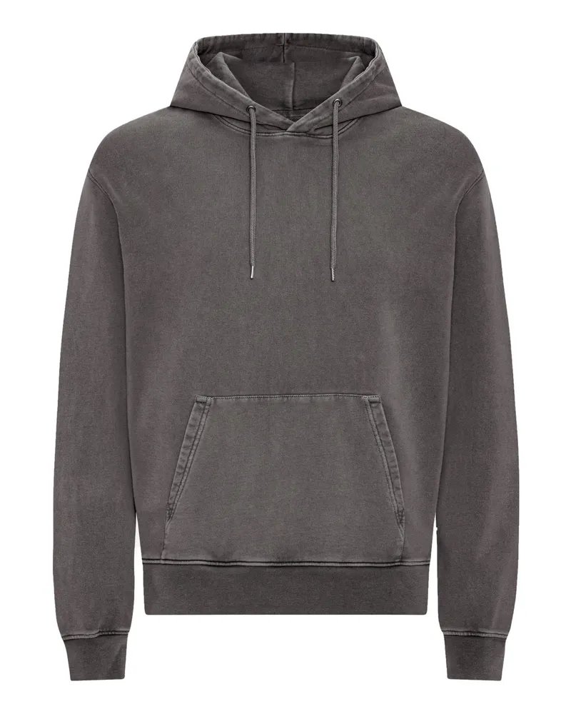 COLORFUL STANDARD Hoodie aus Bio-Baumwolle im Washed-Look in Braun