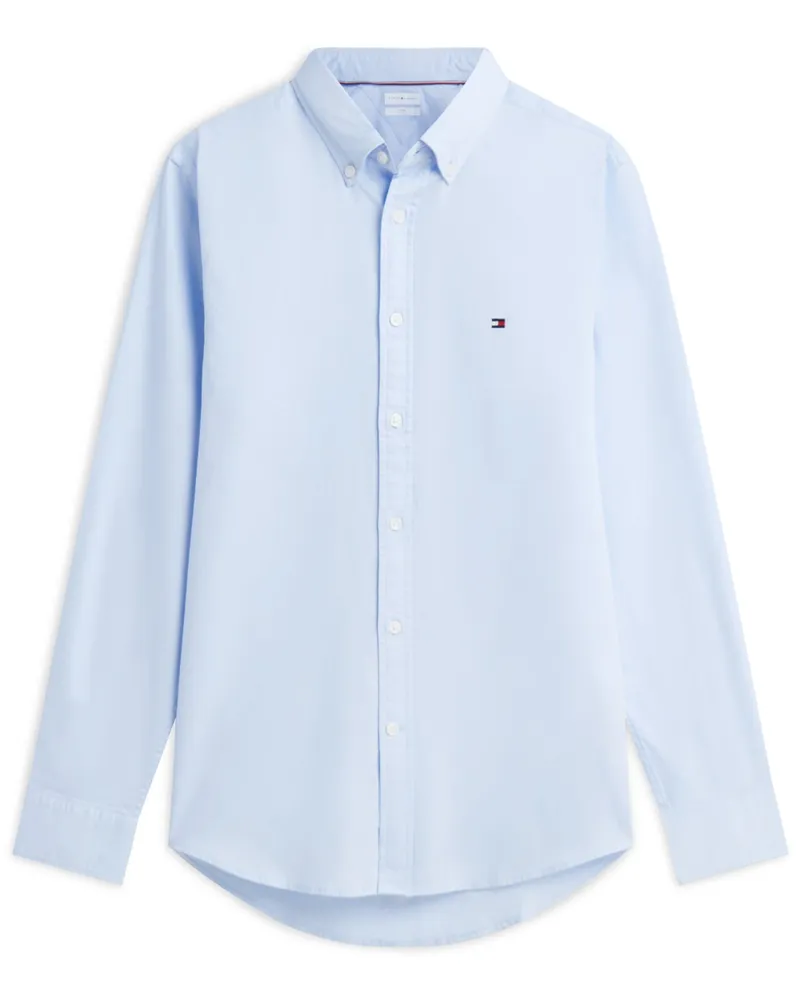 Tommy Hilfiger Leichtes THFlex-Oxfordhemd mit Struktur und Stretch, Slim Fit in Hellblau
