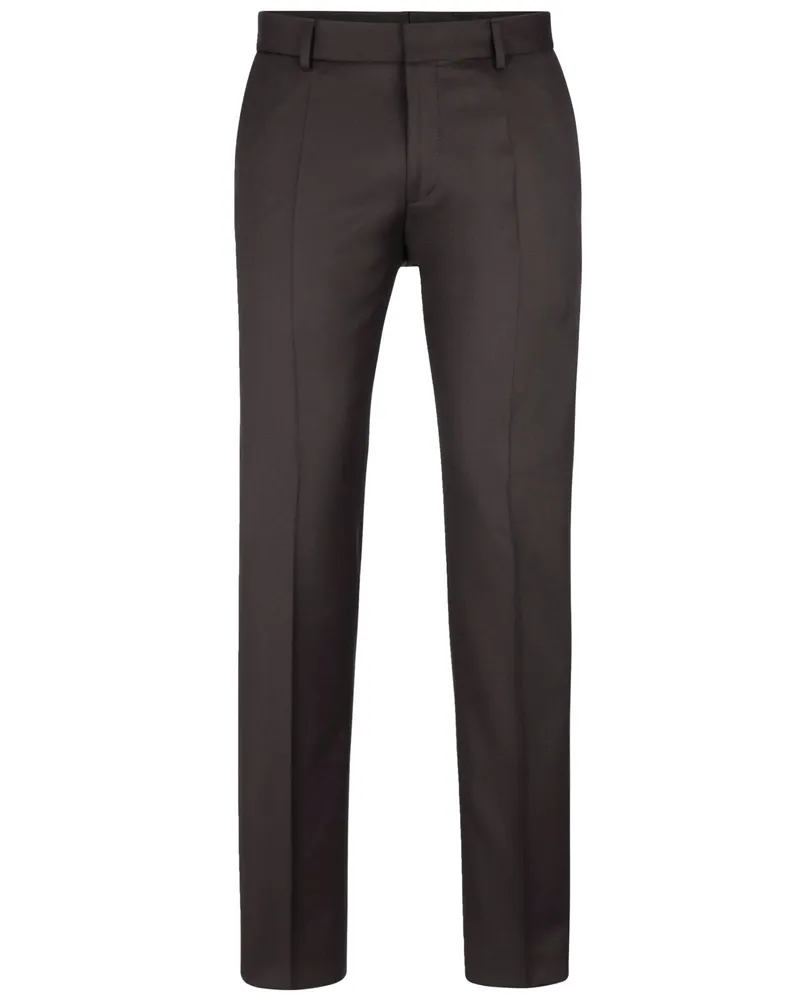 HUGO BOSS Anzughose aus Super 120 Schurwolle, Slim Fit in Dunkelbraun