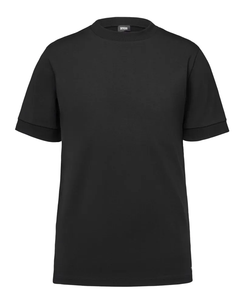 Drykorn Unifarbenes Stretch-T-Shirt in Schwarz