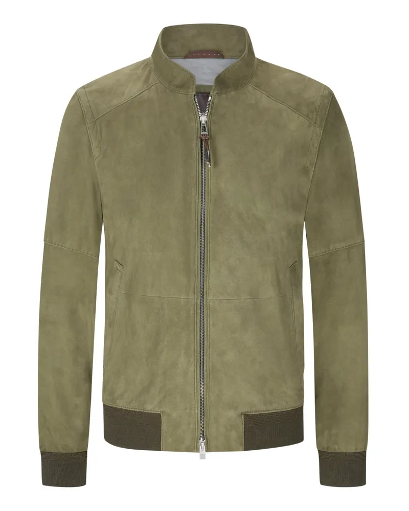 windsor. Blouson Borello aus softem Veloursleder in Oliv