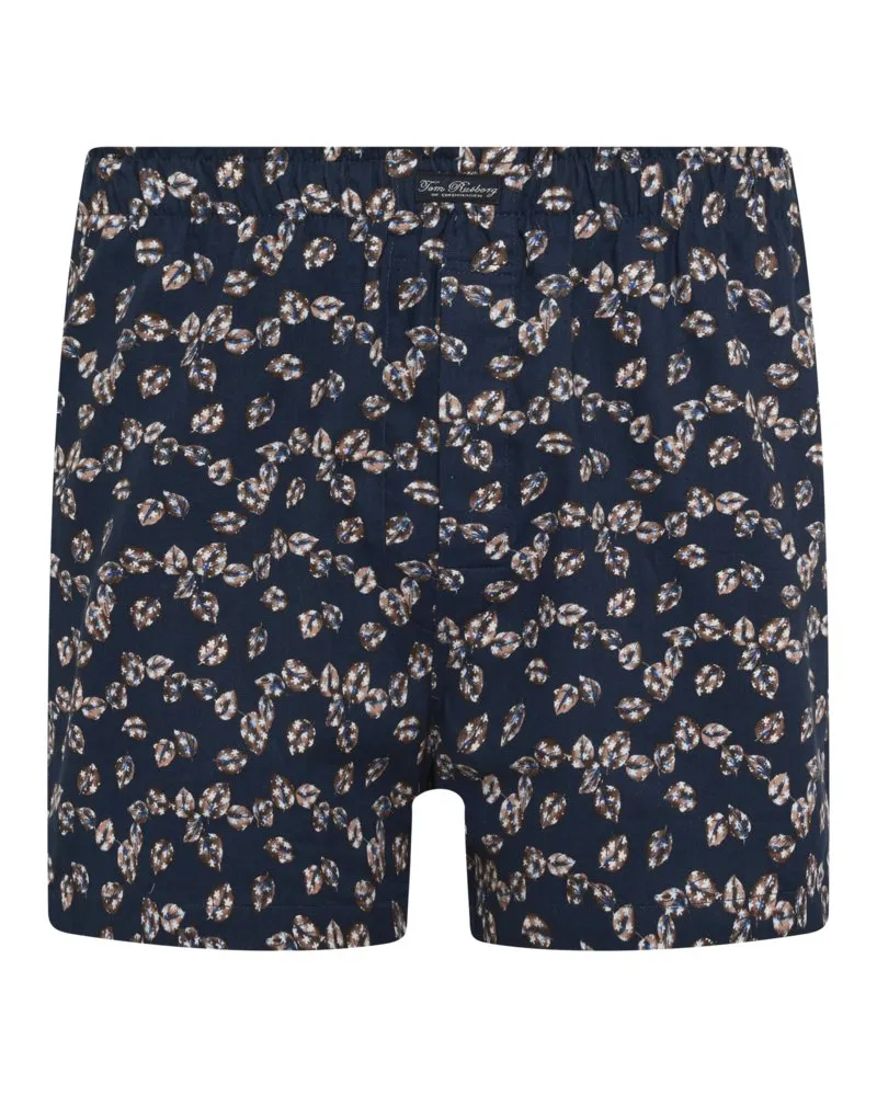 Tom Rusborg Boxershorts aus Baumwolle mit floralem Muster in Marine