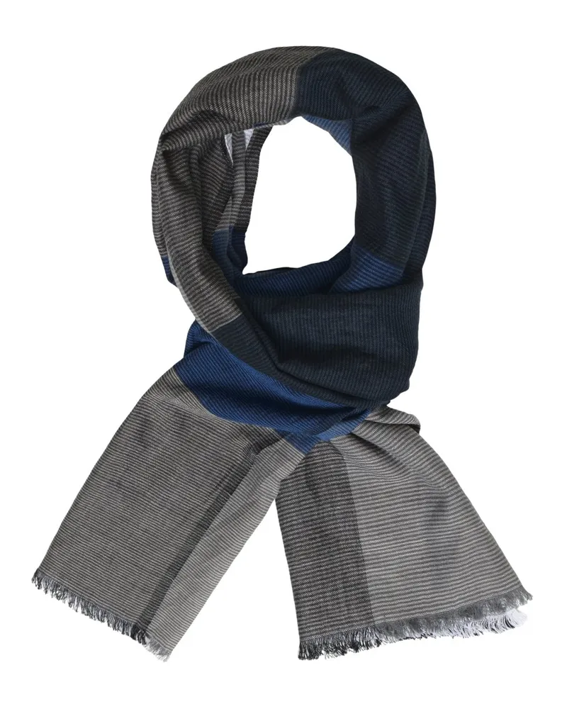 Tom Rusborg Leichter Schal aus Baumwolle mit Karomuster in Blau