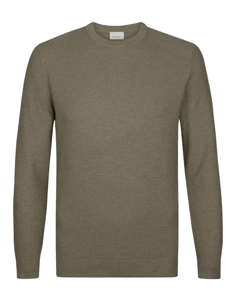 Profuomo Leichter Pullover aus einem Reiskorn-Baumwollstrick in Braun