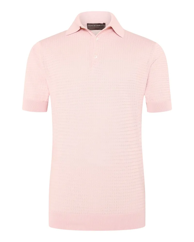 Filippo de Laurentiis Softes Poloshirt aus Baumwolle mit Waffelstruktur in Rosenrot
