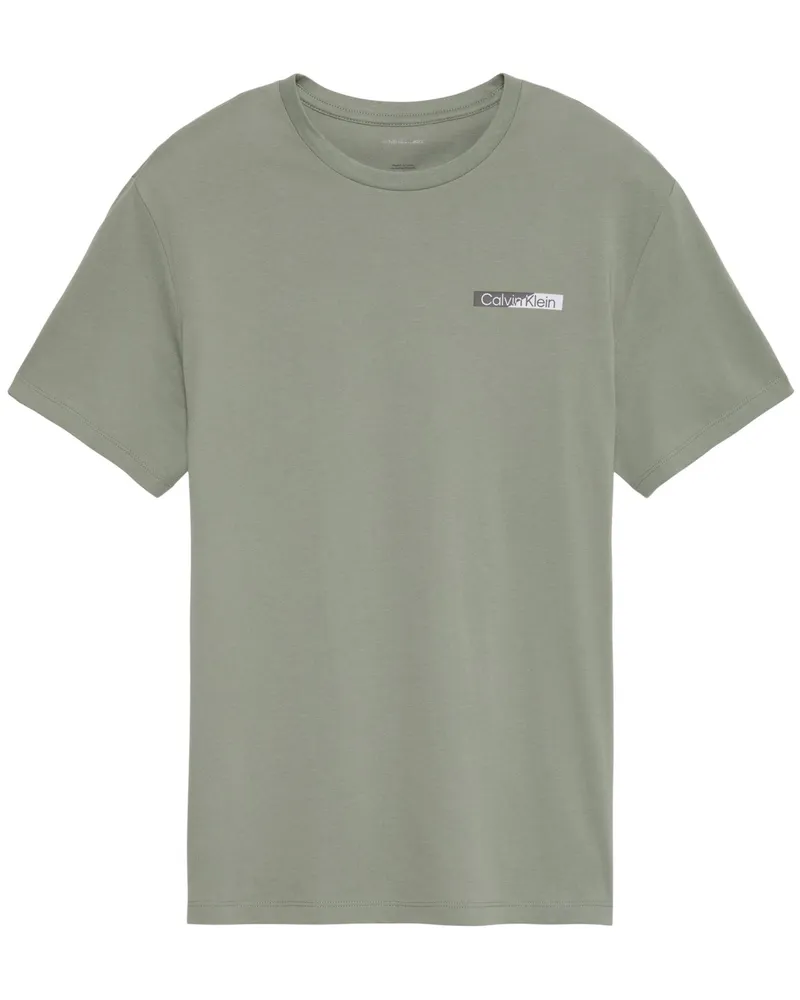 Calvin Klein T-Shirt aus Baumwolle mit beidseitigem Print in Grün